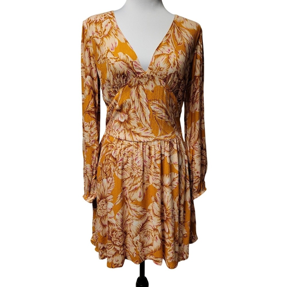 NWT Babydoll Floral Mini Dress‎ Wedding Guest Party Pockets Vacation Size M